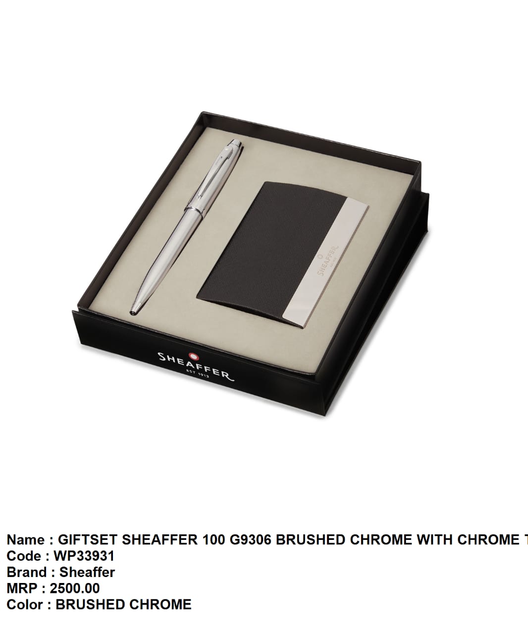 Giftset sheaffer 100 G9306 brushed chrome 